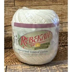 Rebekah Quick Crochet Mercerized Combed Cotton - 1 Ball - Color: White - New